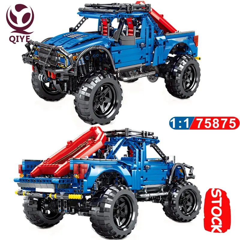 Скоростные грузовики чемпионы QIYE строительные блоки гоночный автомобиль с