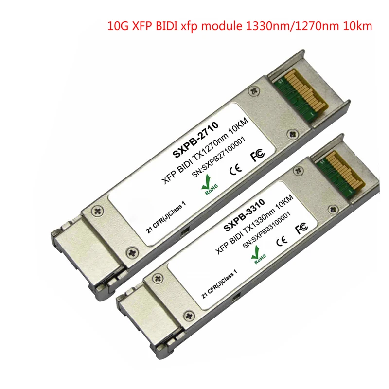 

1 Pair 10G XFP BIDI 20km/40km/60km Single Fbier 1270nm/1330nm LC Connector Transceiver Module For Mikrotik Cisco