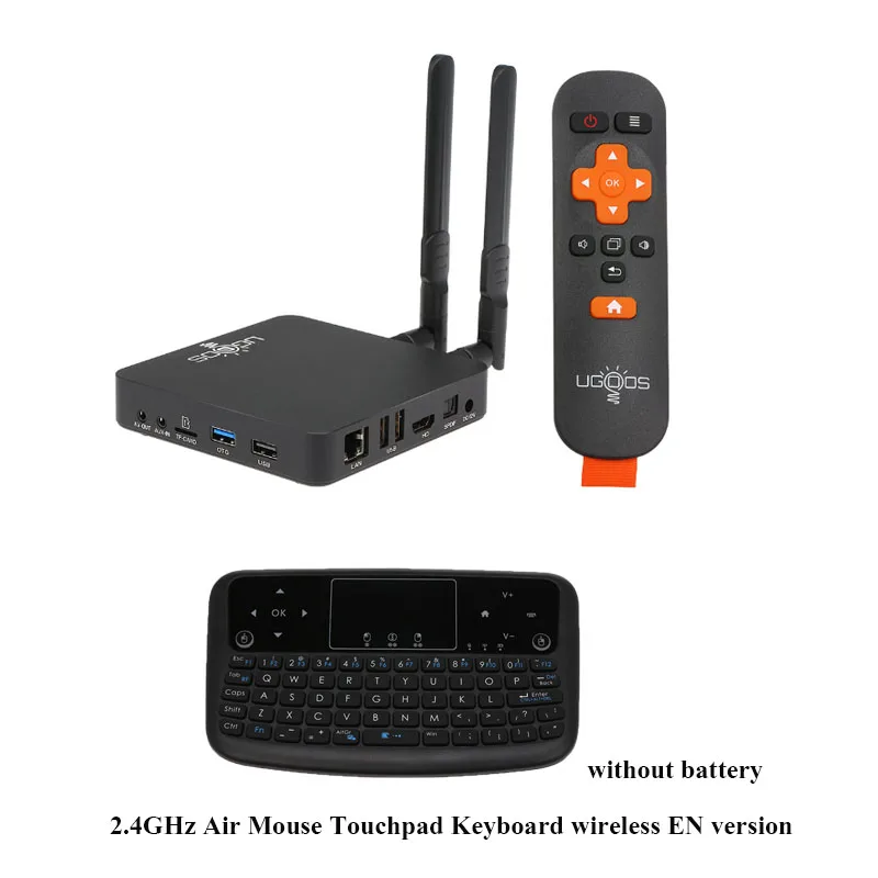 UGOOS AM3 Смарт Android 7,1 ТВ Box Amlogic S912 VP9 H.265 UHD 4K 2 ГБ/16 ГБ мини ПК, Wi-Fi и LAN DLNA Miracast HD Media Player - Цвет: Am6 add keyboard