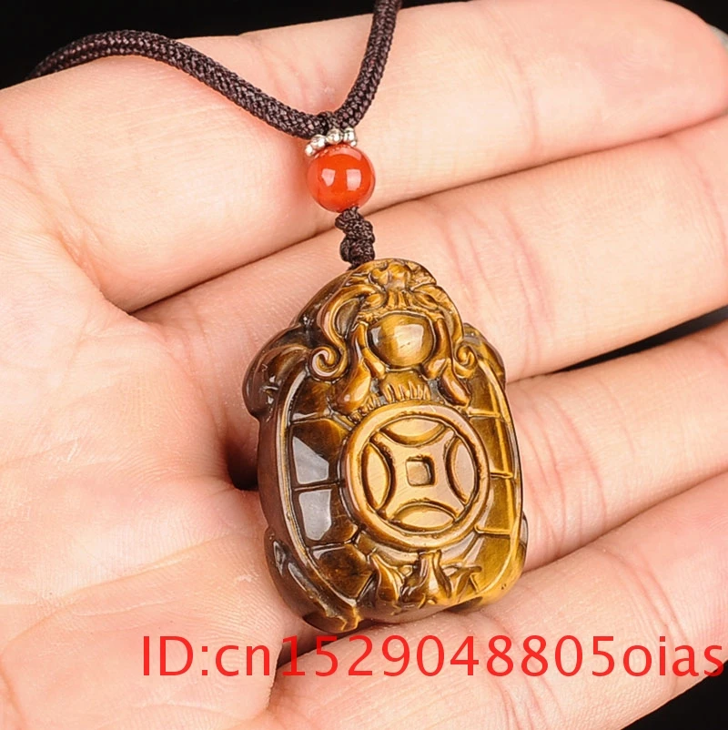 Натуральный желтый китайский Нефритовый дракон черепаха кулон тигровый глаз
