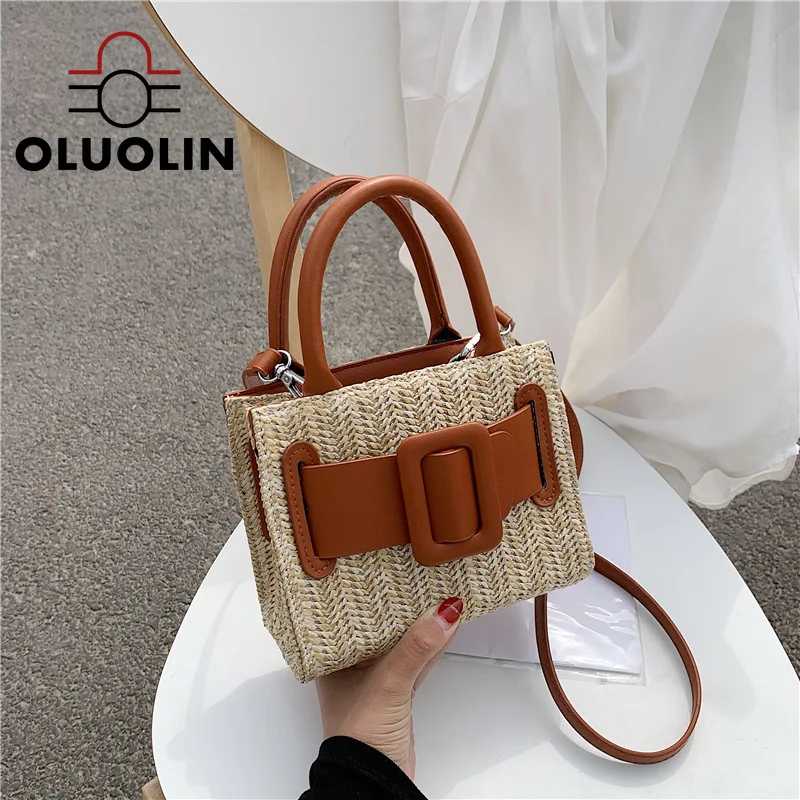 

Summer Straw Bag Women Bag 2020 New Fashion Handbag Woven Square Sling Bag All-match Ins Messenger Bag Shoulder/Crossbody Pouch