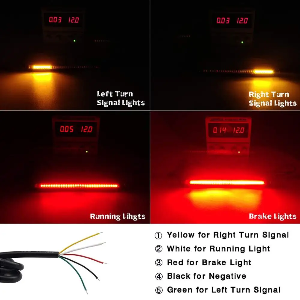 Мотоцикл светильник бар для задней части автомобиля стоп-сигнал поворота