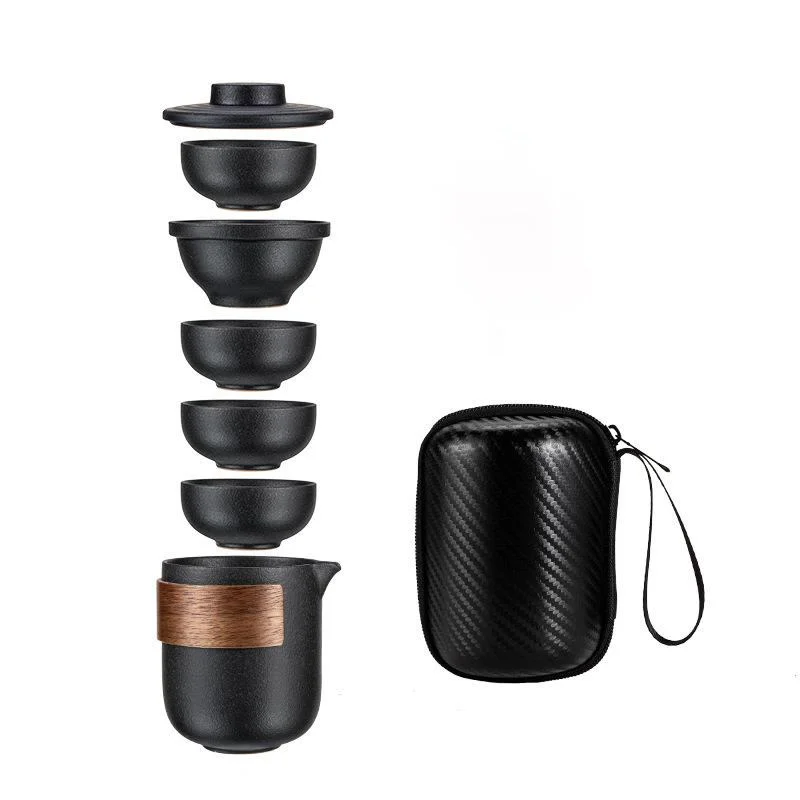 

black crockery ceramic teapots with 2-4 cups a tea sets portable travel tea set drinkware teacup set tea pot and cup set
