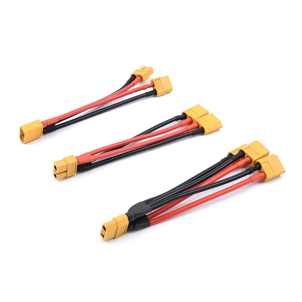 

XT60 Parallel Battery Connector Male/Female Cable Dual Extension Y Splitter/ 3-Way 16AWG Silicone Wire for RC Battery Motor