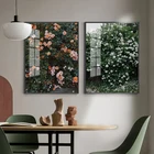 Плакат с цветами, Настенная картина на холсте, Современная Скандинавская картина, природа, свежие растения, плакаты и принты для домашнего декора, дизайн спальни