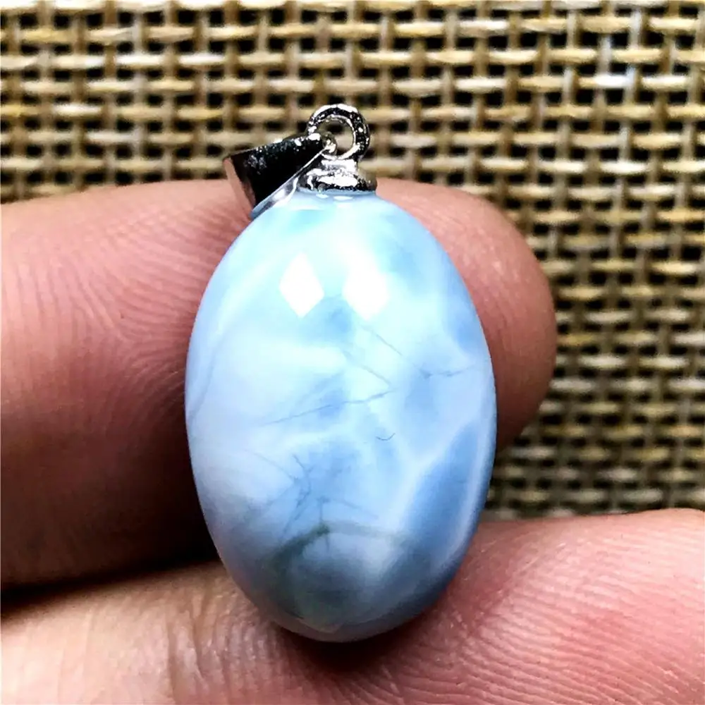 100% натуральный синий Larimar Цепочки и ожерелья с подвесками для мужчин женщин 925