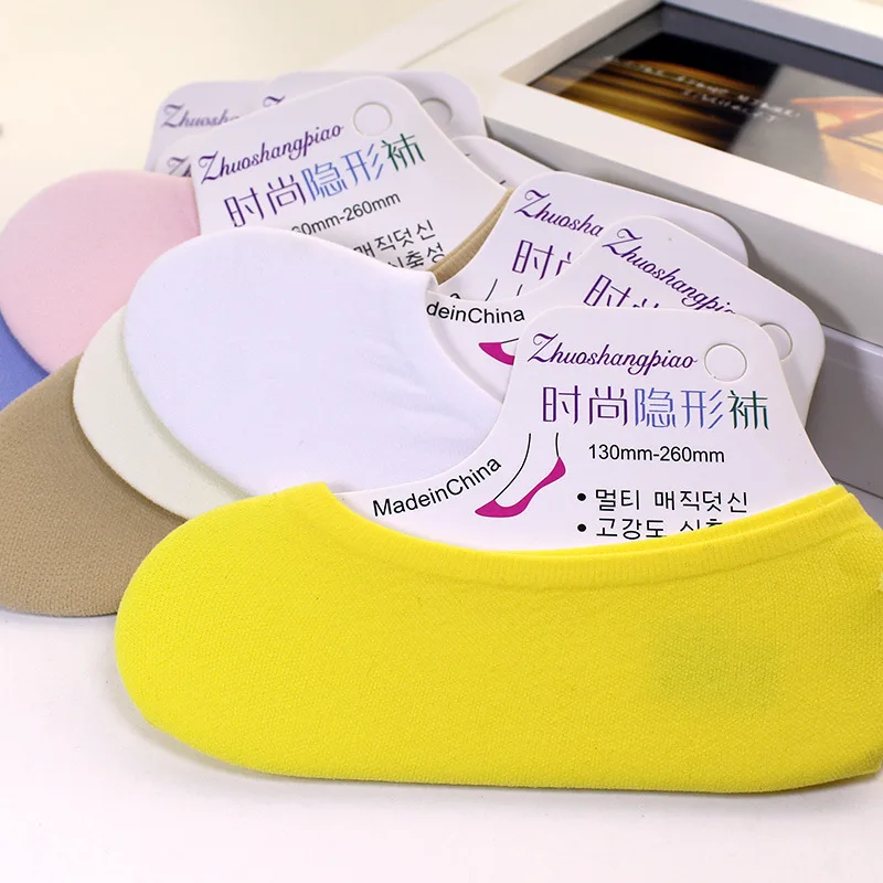 

Summer candy color socks ladies invisible velvet non-slip breathable boat socks silicone short stockings