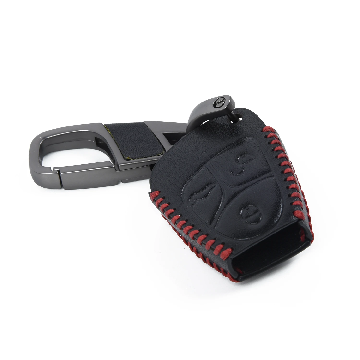 

Zinc alloy keychain Key Cover Cover Key Red 3 Button Accessory Protector Smart Leather