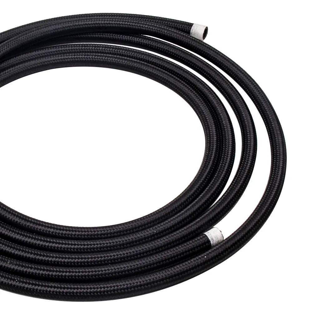 16 Feet 5 Meter AN8 8AN Steel Nylon Braided Oil Fuel Line Hose End Kit | Engine