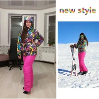 30 womens skis sets snowboard wear waterproof windproof winter suits ski jackets pendant strap snow pants for girls
