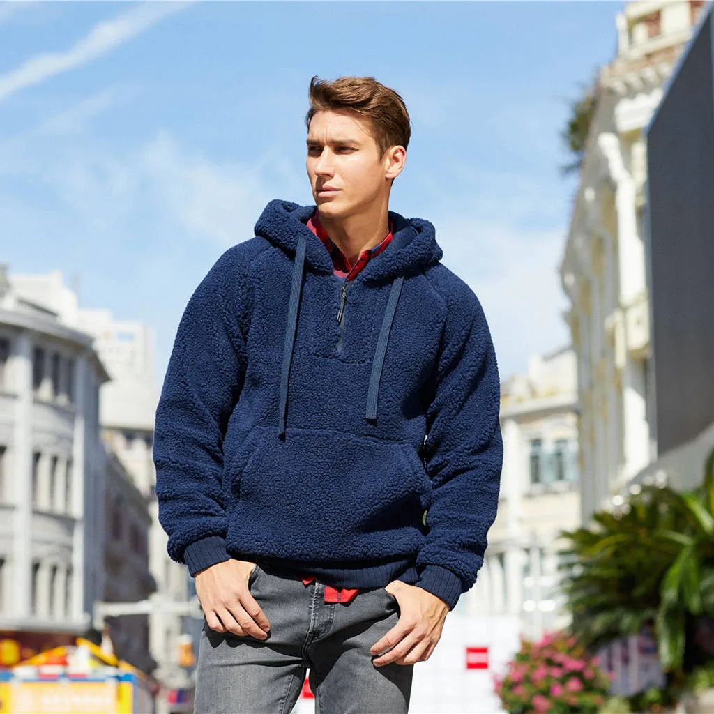 JAYCOSIN Пара Толстовка однотонные плюшевый балахон пуловеры Sweatwear осень Для мужчин