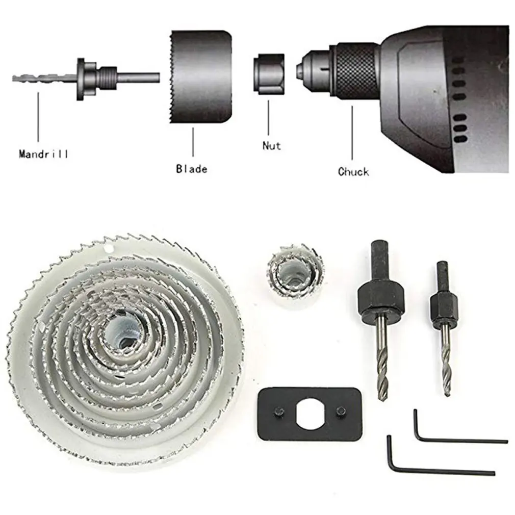 Набор резаков для отверстий стальные точечные светильники из углеродистой стали