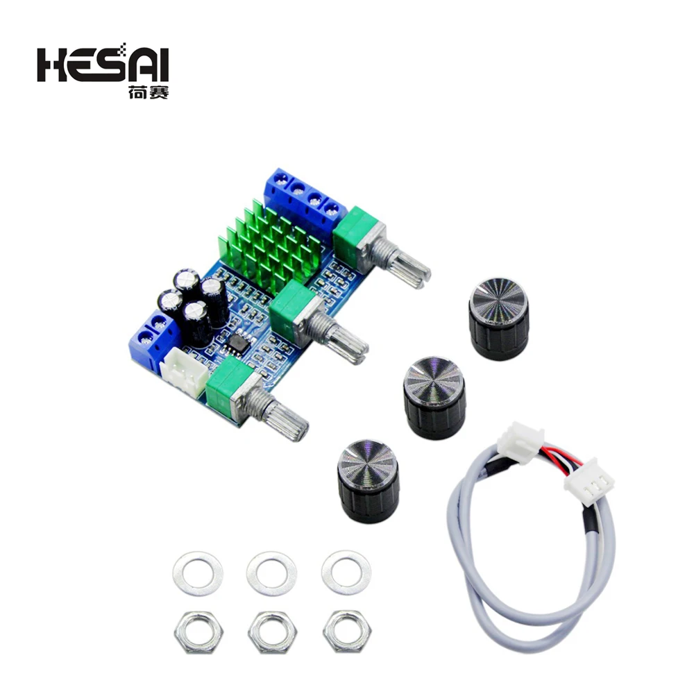 

DC 12V 24V 80W x 2 Dual Channel Digital Audio TPA3116D2 Treble Bass Regulating Preset Pre Amplifier Board Module M567