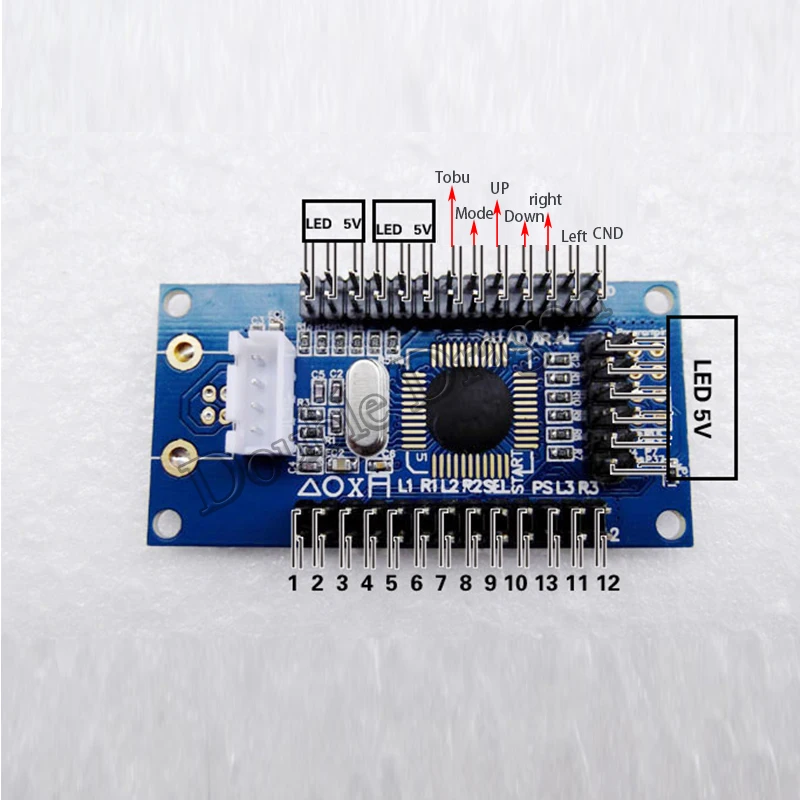 

5V Led iIluminated Button 5Ppin Joystick Zero Delay Encoder Adapter Controller Board "HOME" PS3 & PC USB for Arcade Game Machine