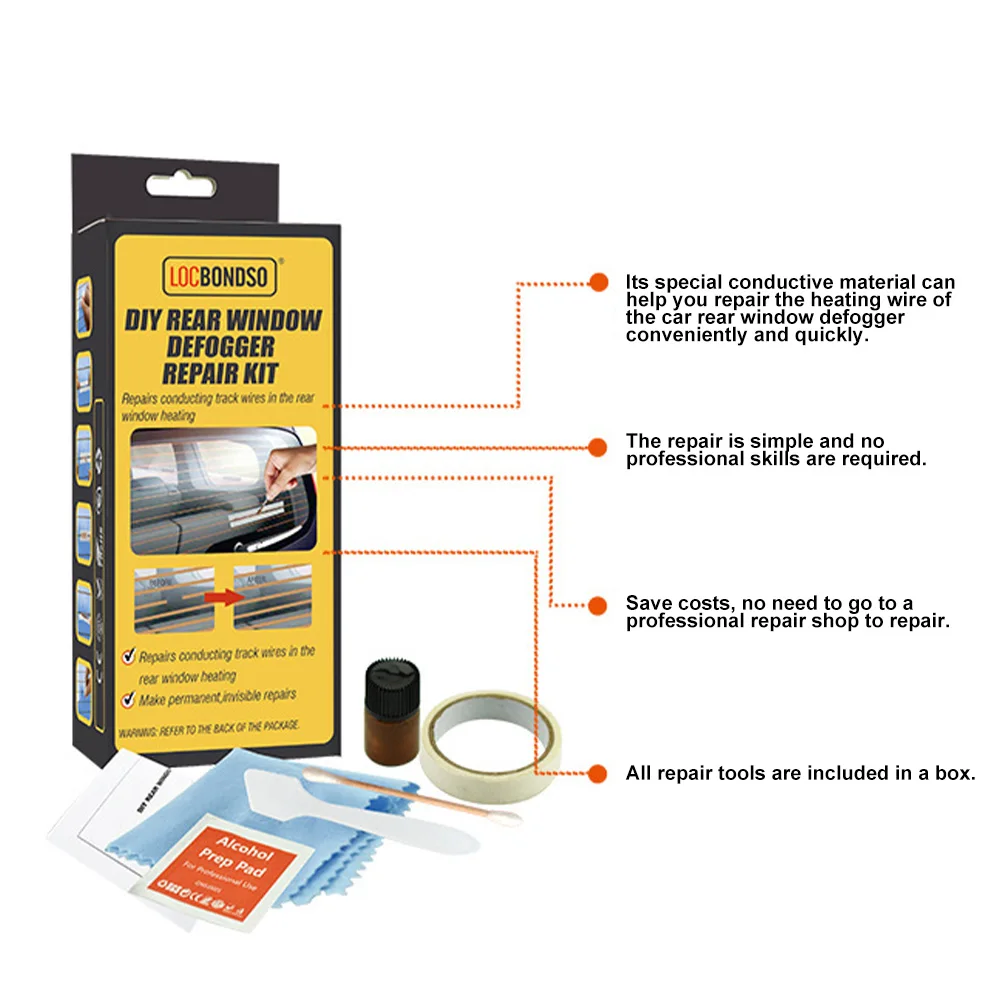 Car Rear Window Defogger Repair Kit DIY Scratched Broken Defroster Heater Grid Lines Auto Care Accessories |