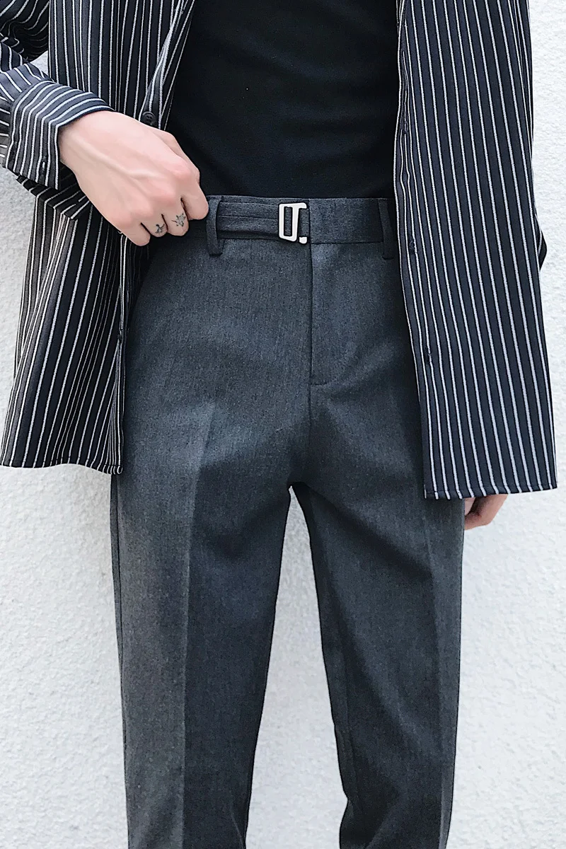 

2019 Early Autumn New Korean Version Of Harajuku College Wind Slim Straight Solid Color Business Suit Pants 28-34