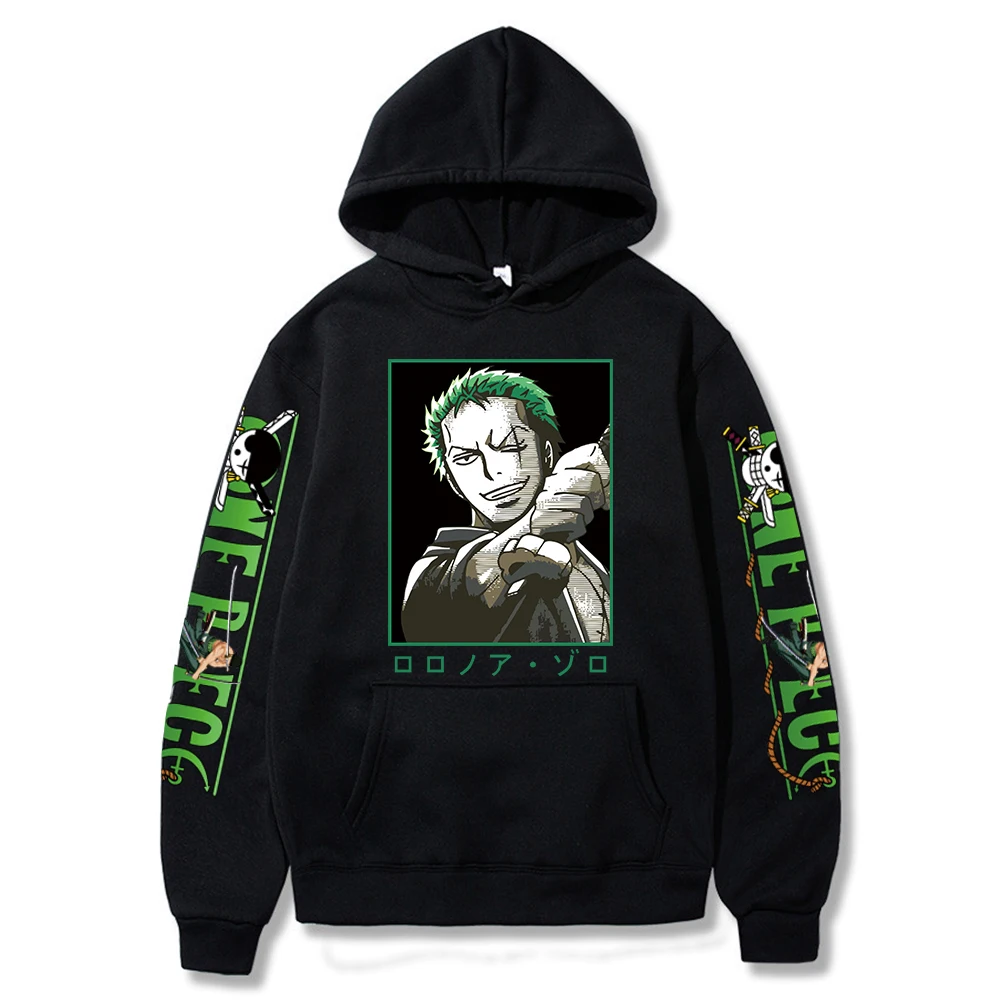 

Hot One Piece Pullover Sweatshirt Women Men Roronoa Zoro Graphic Hoodies Harajuku Sudadera Pullover