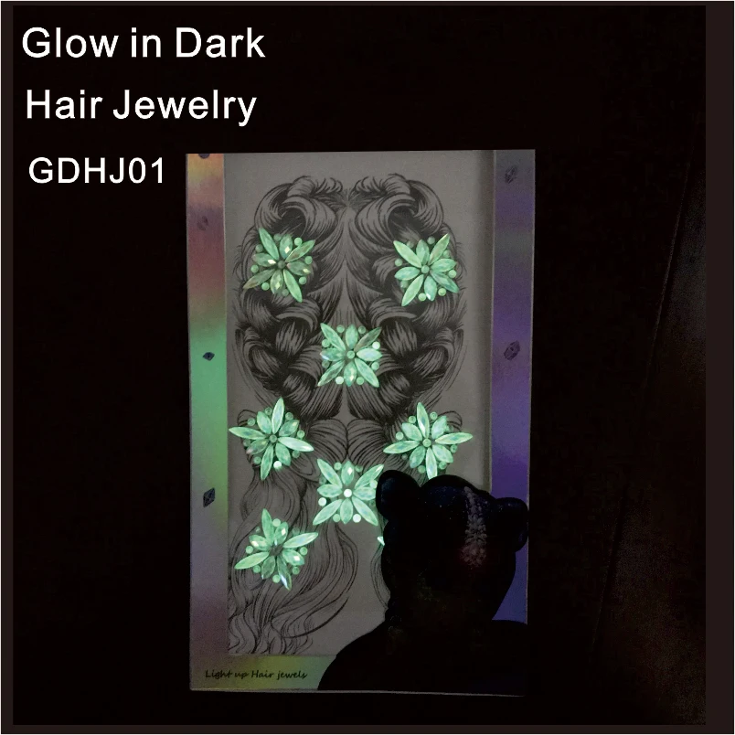 GDHJ01 1 шт светящиеся в темноте горный хрусталь украшения для тела и волос стикер