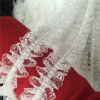 2 yards rhinestone trim blackoff white ruffled lace trim 1 5 inches wide bridal sash dolls making