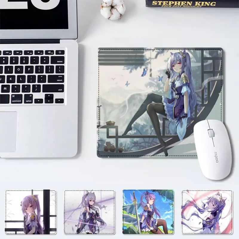 

Тренд Genshin keqing, офисный коврик, маленький размер, резиновый коврик для мыши, игровой плеер, Настольный коврик, компьютер, ноутбук, коврик для ...