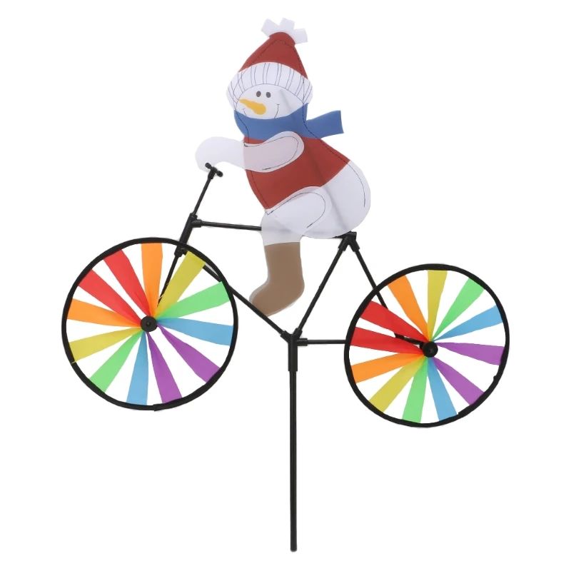 3D большой Санта Клаус на велосипеде ветряная мельница ветер вертушка двора сада