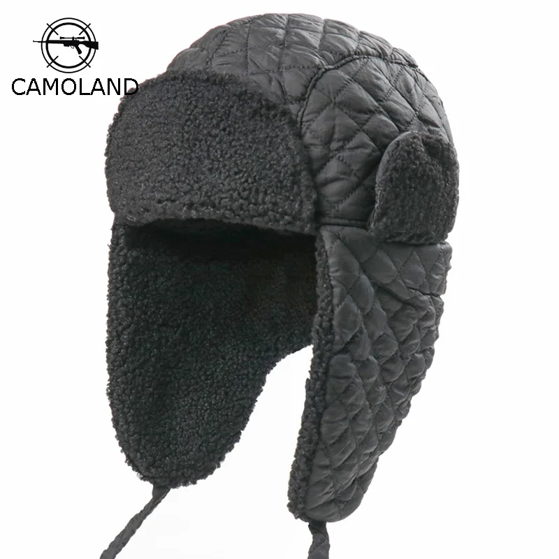 

CAMOLAMD Winter Warm Bomber Hats For Women Men Plaid Earflap Caps Thermal Faux Fur Russia Ushanka Hat Outdoor Ski Snow Cap