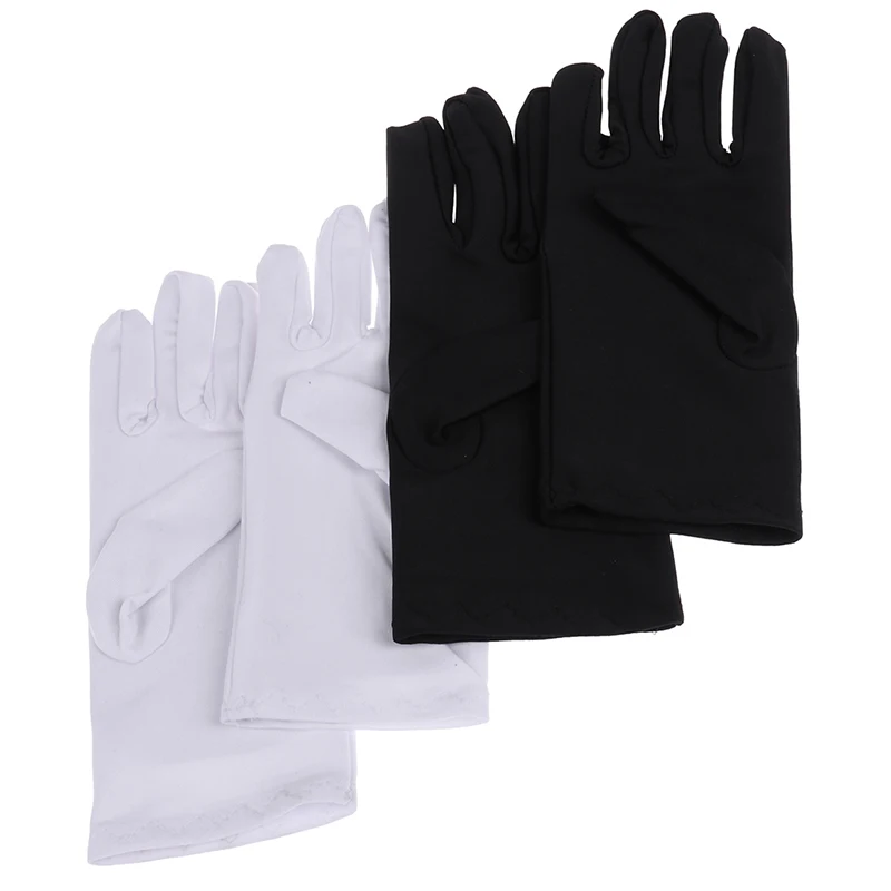 

1Pair Cotton Gloves Khan Cloth Quality Check Solid Gloves Rituals Play White Gloves 2Colors