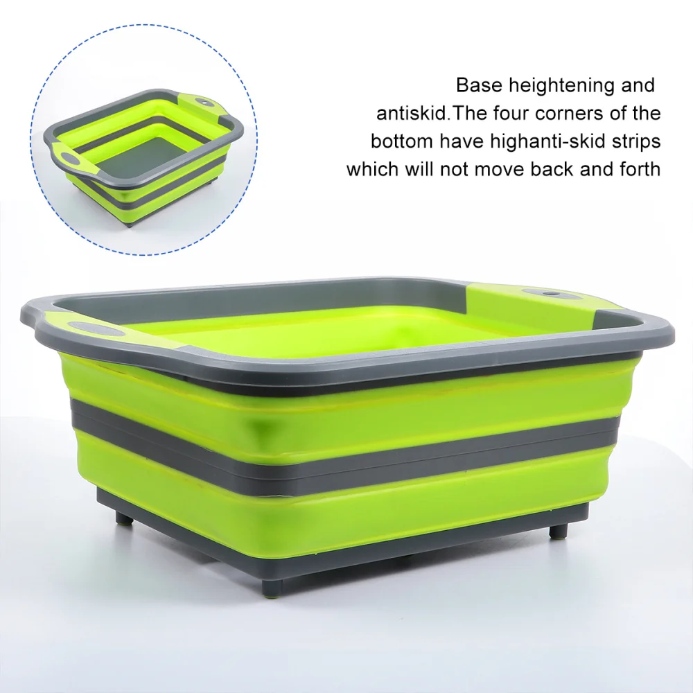 

1 Pc Foldable Household Drain Basket Fruit Vegetable Washing Basket for Kitchen