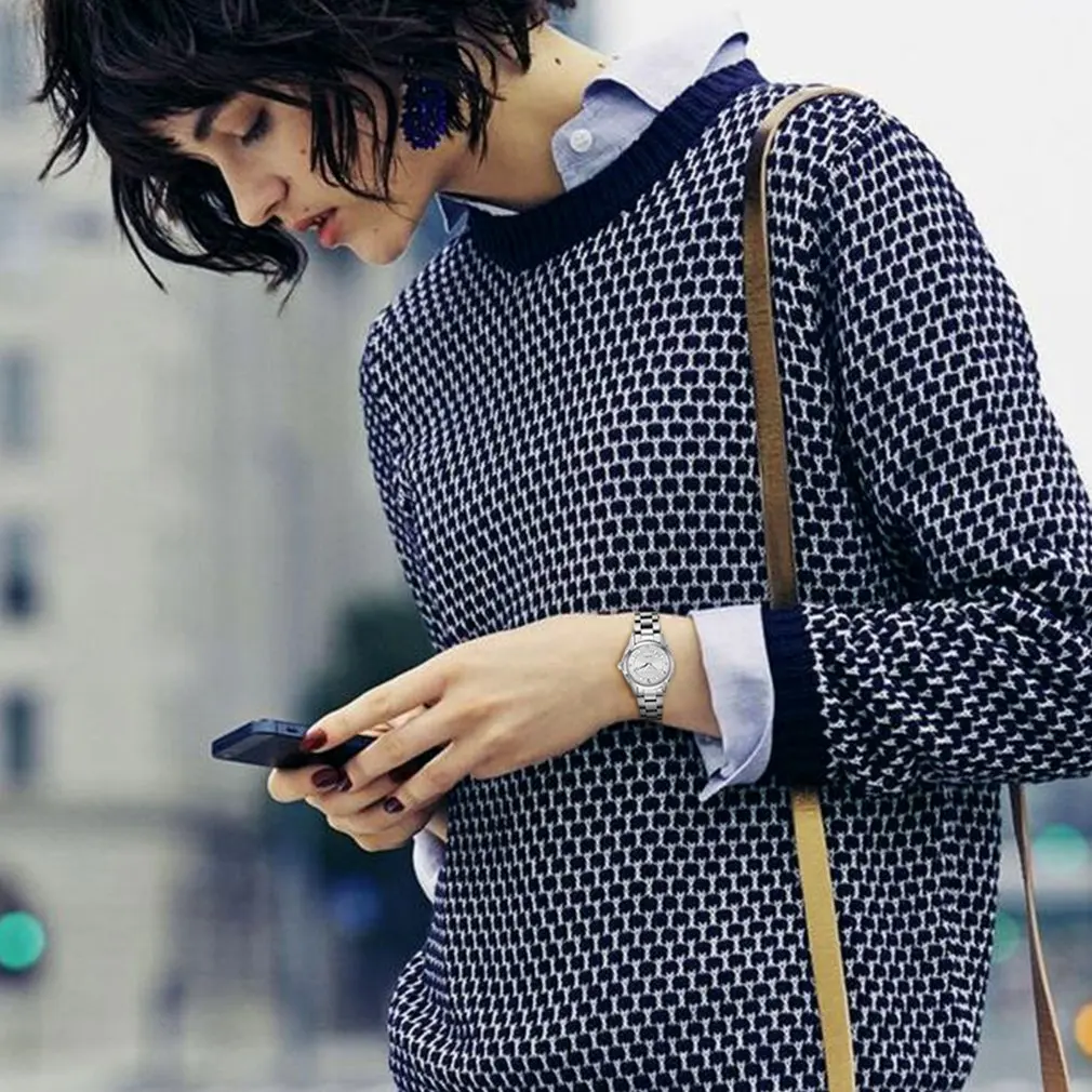 Женские повседневные водонепроницаемые кварцевые часы деловые наручные часы указатели наручные часы из нержавеющей стали ремешок для часов