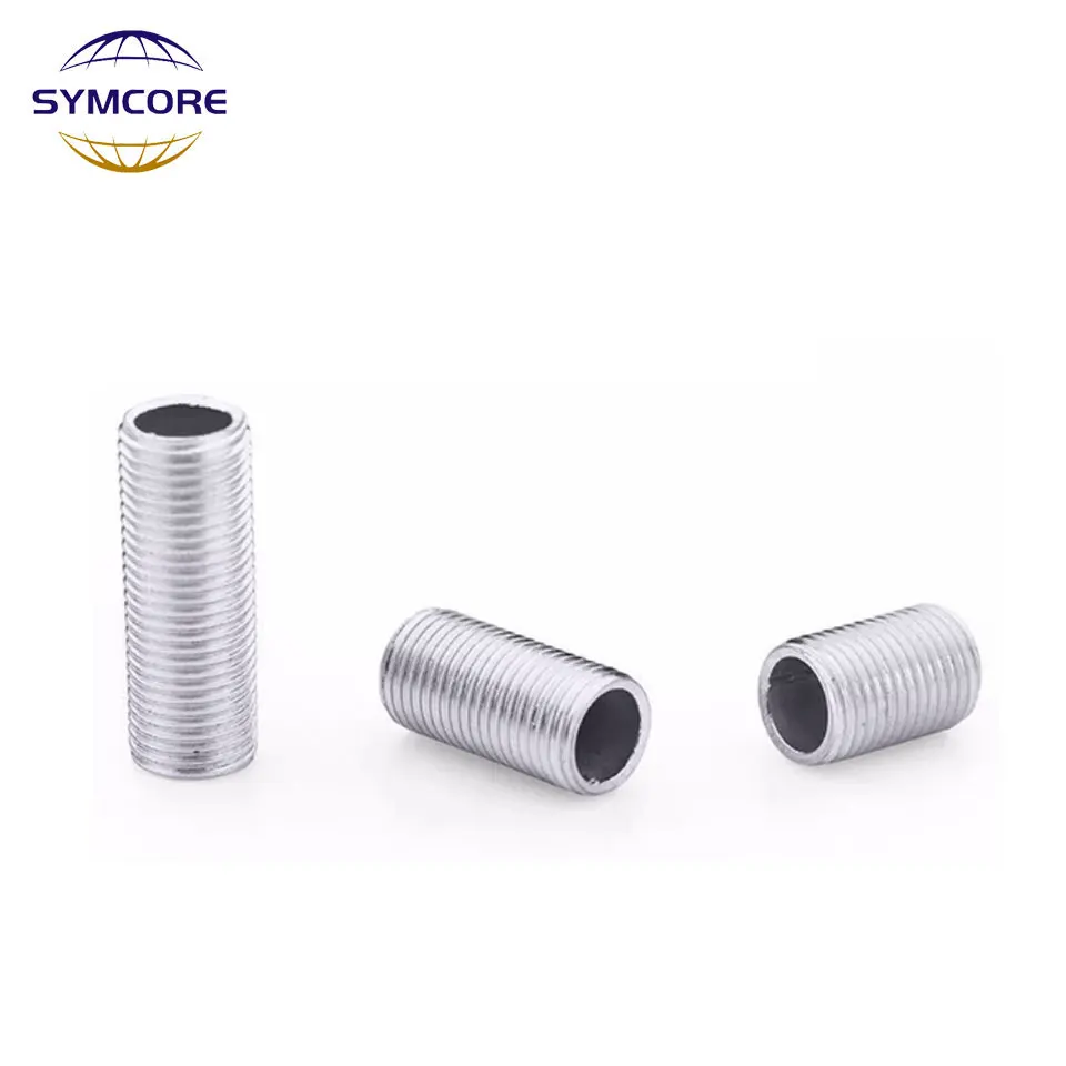 2pcs M10 tooth tube Lamp head Hollow Full Threaded screw rod  fine tooth straight tube Lamp cap fixing screw 10mm pitch 1mm