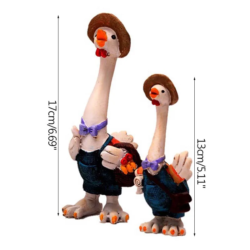 

Strongwell Home Decoration Cartoon Duck Ornaments Resin Duck Doll Crafts Animal Figurine Miniature Model Children Birthday Gift