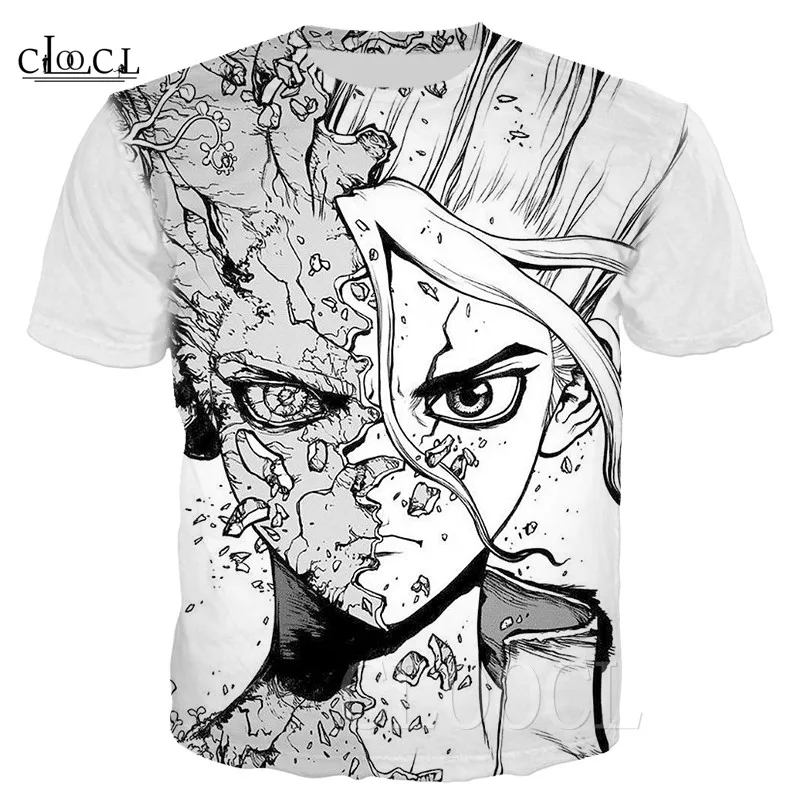 Футболка с японским аниме Dr.Stone летняя футболка унисекс 3D принтом комикс