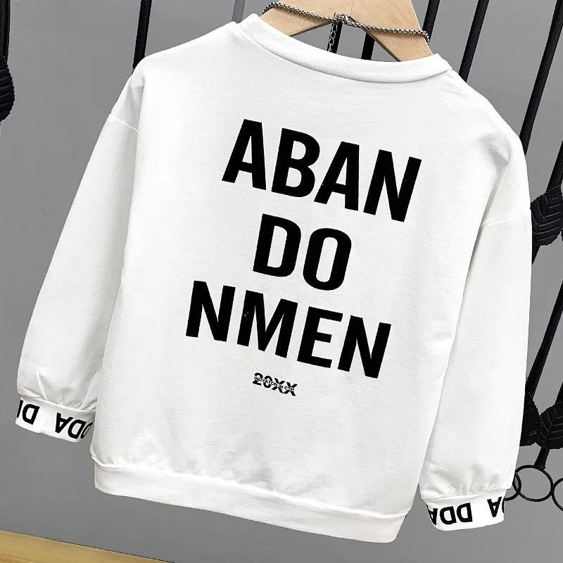 Свитер для мальчиков сезон весна-осень Модная хлопковая уличная одежда с