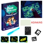 Детская светящаяся доска для рисования, милый рисунок с светильник кой, флуоресцентная ручка, развивающие игрушки для детей