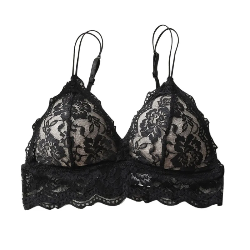 

Summer Thin Section Comfortable Sexy Lace Student Girl Bra Wrapped Chest Underwear Wire Free
