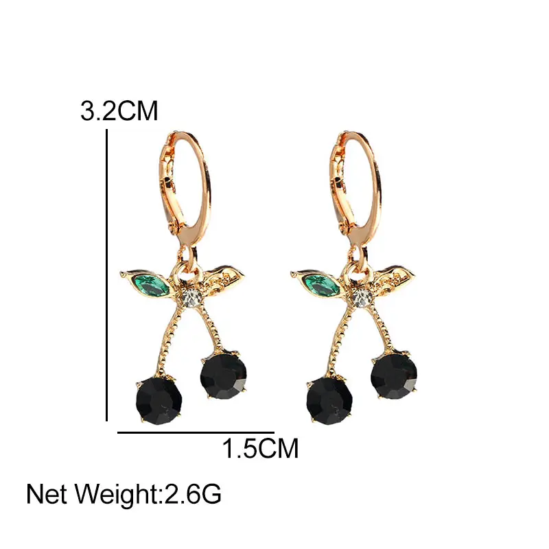 

Kasajewel Trendy New Fruit Drop Earrings for Women Simple Cute Multicolor Cherry Crystal Earrings Korean Small Fresh Jewelry