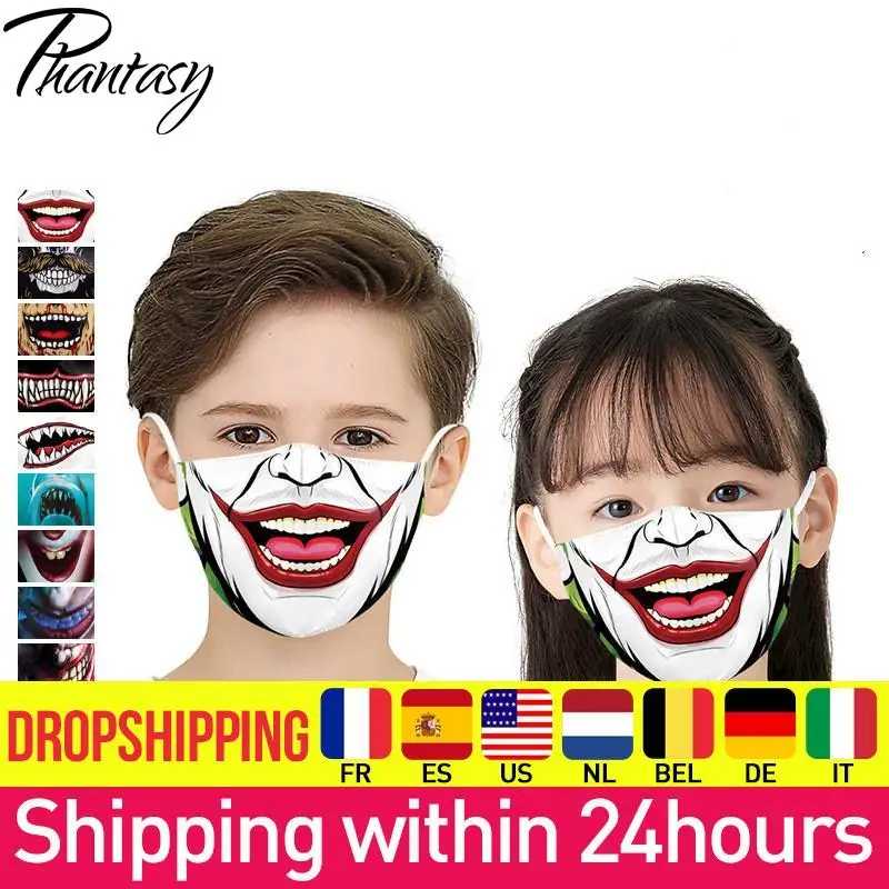 Phantasy Детские маски с большим ртом от пыли PM2.5 Тканевые для лица маска рисунком