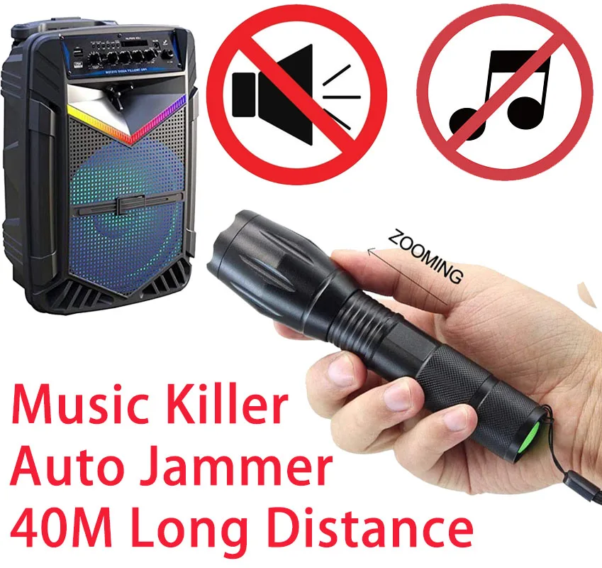 

Long Range Infrared Speaker Jammer Outdoor Portable Subwoofer Heavy Bass Speaker Shielding Jammer Music Killer