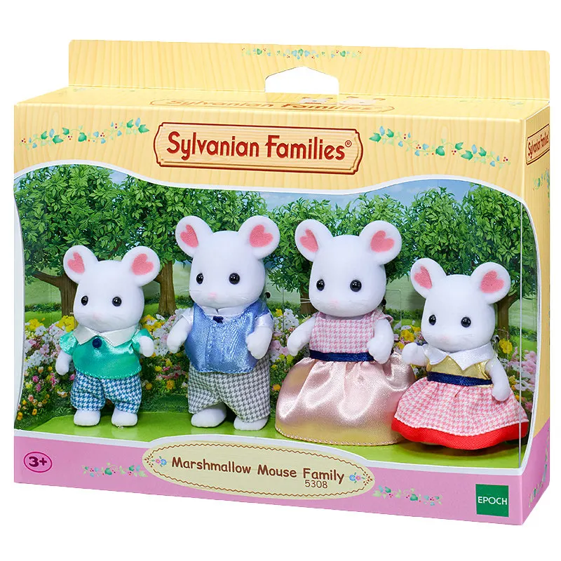 S01 Sylvanian Families Marshmallow Mouse Family Dollhouse Animial Figure Set New 5308 | Игрушки и хобби