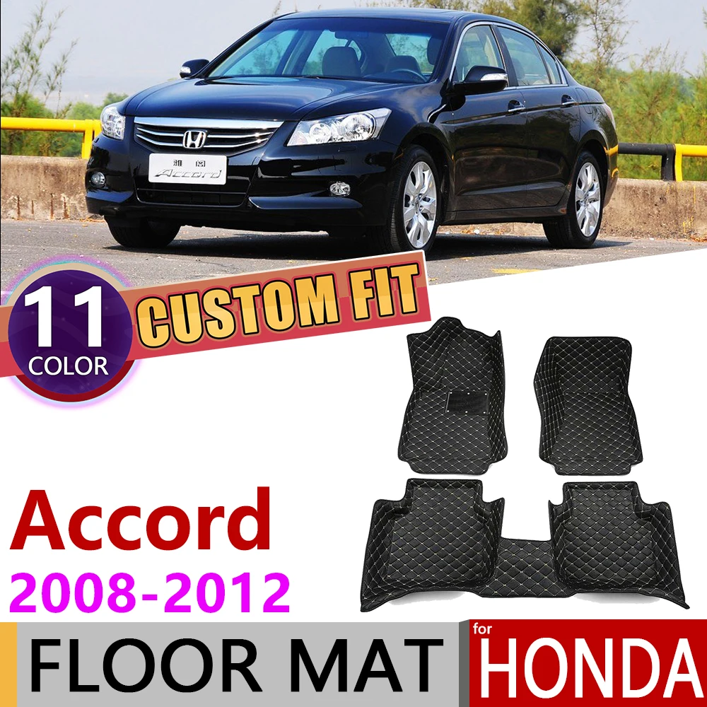 Пользовательские автомобильные кожаные Коврики для Honda Accord CP1 CP2 2008 ~ 2012 5 мест Авто