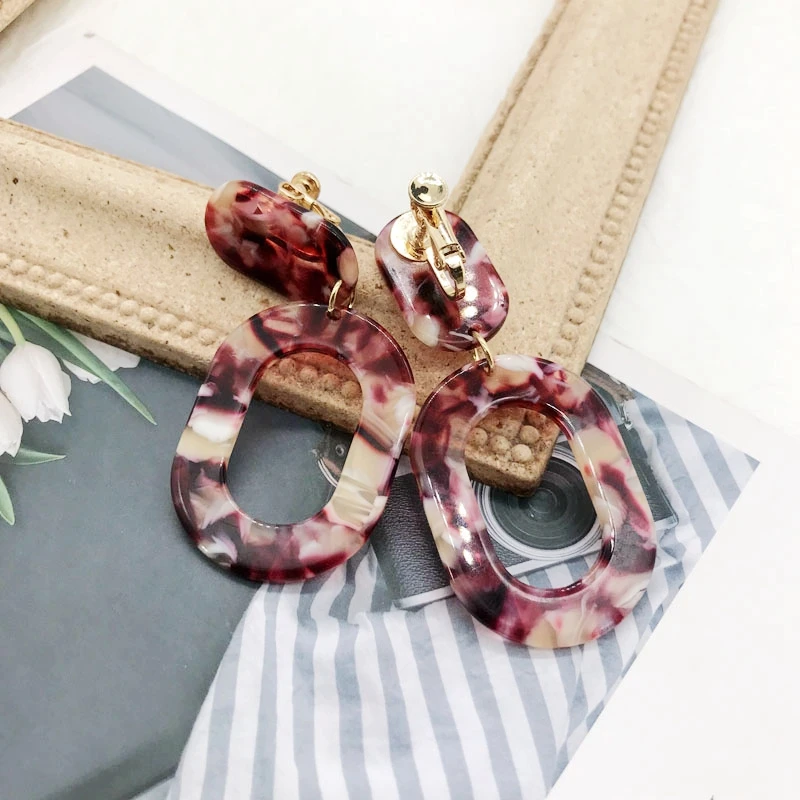 Геометрические Популярные Эффектные серьги клипсы без отверстий для