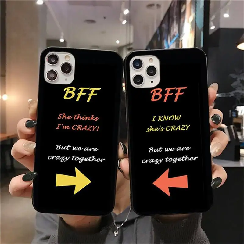 KPUSAGRT лучший друг BFF мягкий черный чехол для телефона iPhone 11 pro XS MAX 8 7 6 6S Plus X 5S SE 2020 XR |