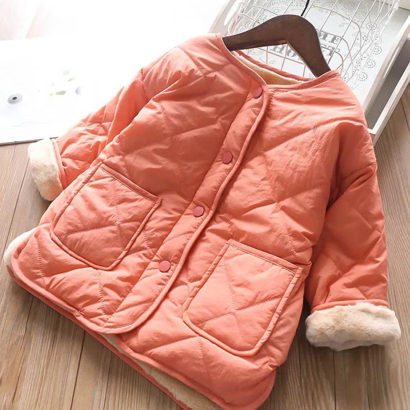 Осенне-зимняя Вельветовая хлопковая стеганая куртка для девочек детское пальто |
