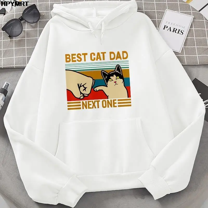 Женские толстовки в стиле Харадзюку свитшот с принтом Каваий кошки осенне-зимние