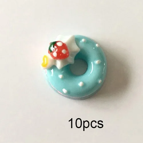 Blue 10pcs Happy monkey 10 шт. слизь добавлений Подвески поставки Милая Смола пончик DIY аксессуары наполнитель для пушистой прозрачной слизи глиняные игрушки - Цвет: Blue 10pcs