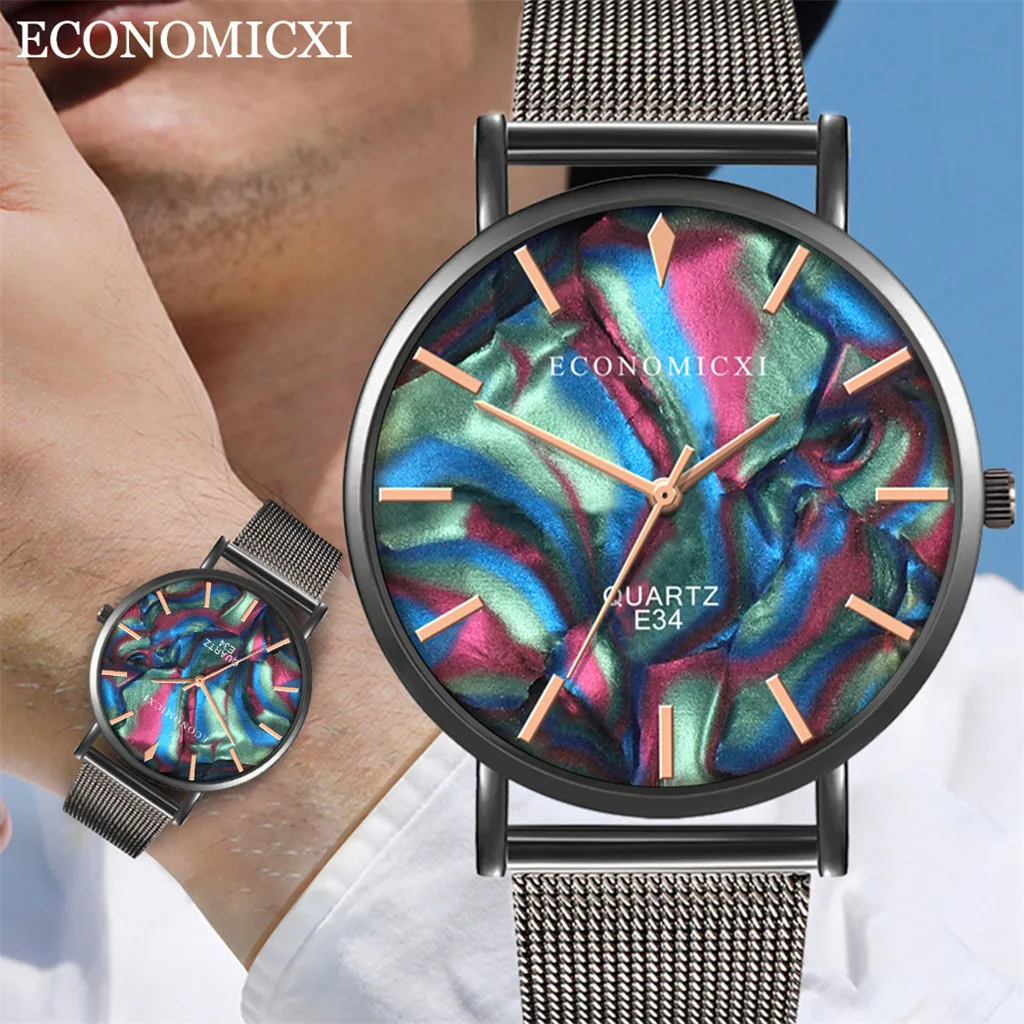 Часы мужские кварцевые ультратонкие люксовые удобные наручные с сетчатым