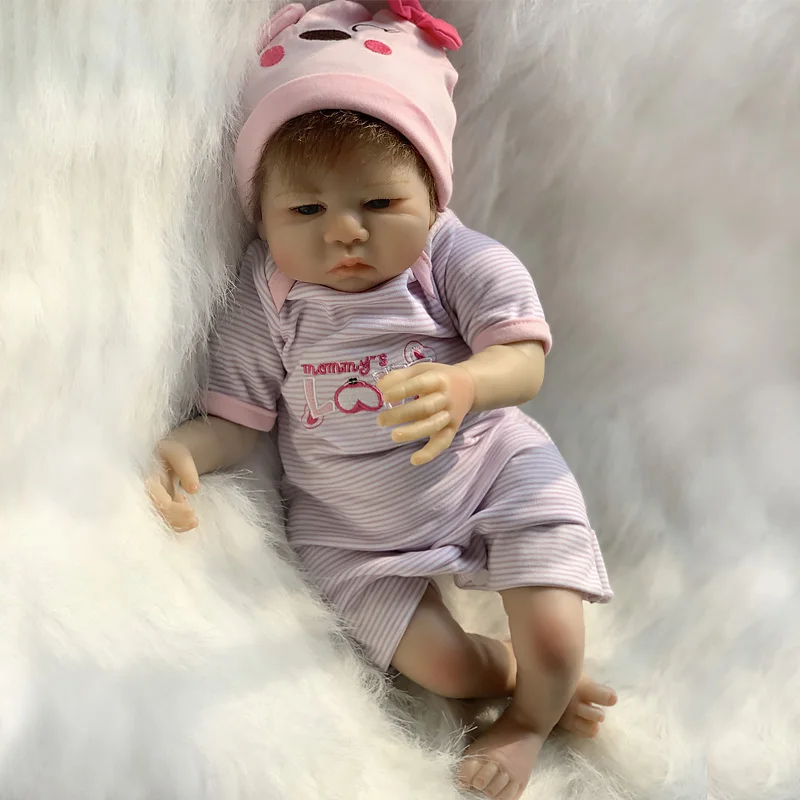 Кукла новорожденная силиконовая Реалистичная мягкая кукла младенец 48 см 18