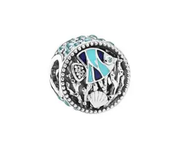 10 Authentic 925 Sterling Silver Pink heart charms Beads Fit Original Charms Bracelet Jewelry - Color: 10