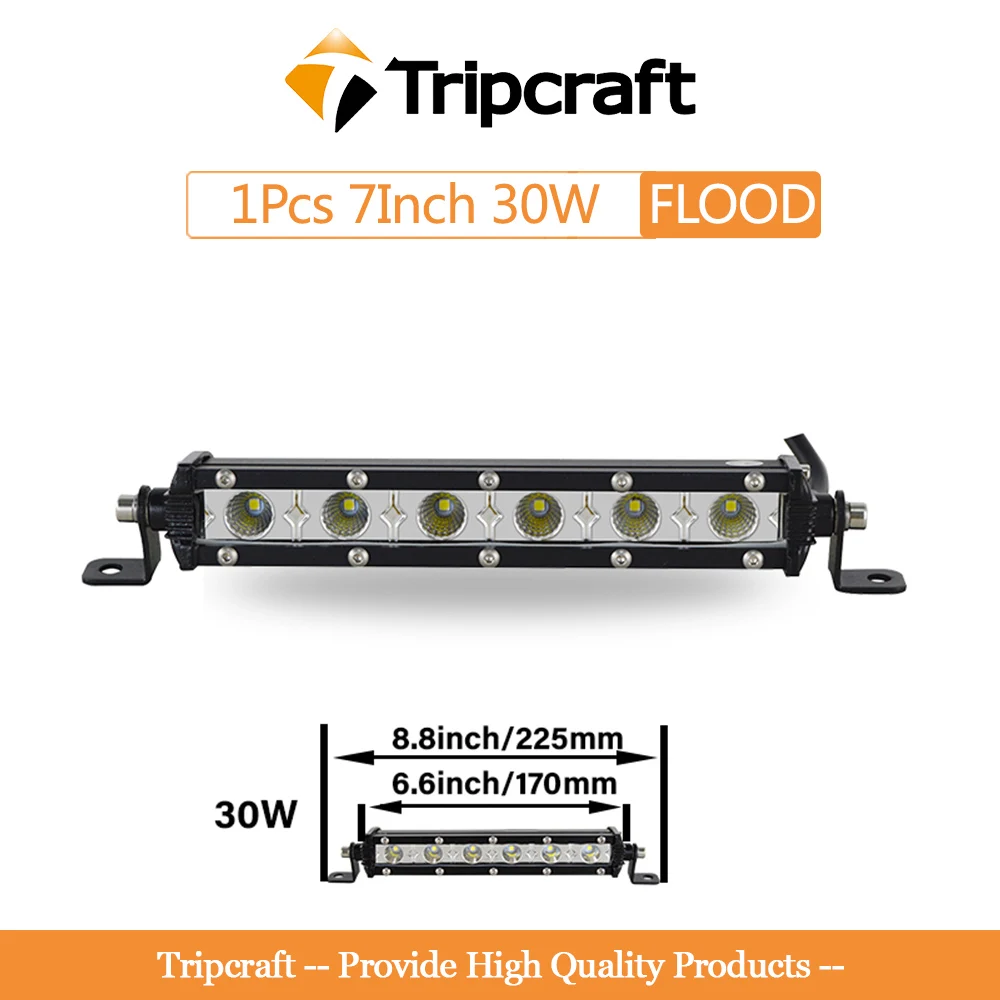 

Однорядная супертонкая светодиодная панель Tripcraft 7 дюймов, 13 дюймов, 20 дюймов, 25 дюймов, 32 дюйма, 38 дюймов, светодиодная рабочая панель 90 Вт, 120 Вт, 150 Вт, 180 Вт, внедорожный, 12 В, 24 В