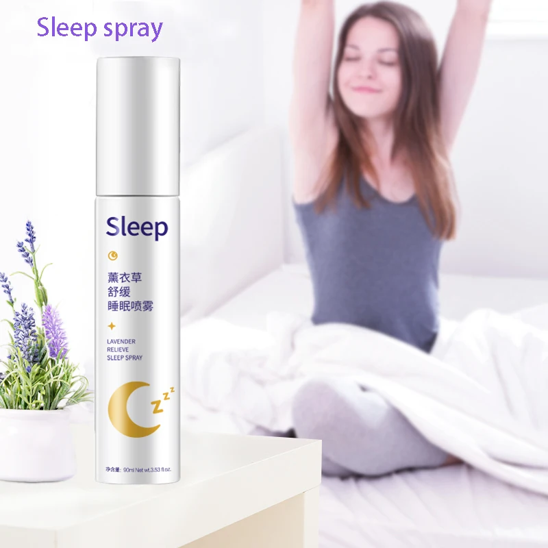 

90ml Lavender Deep Sleep Pillow Spray Insomnia Seed Extract Essential Oil Relieve Stress Anxiety Help Sleep Fresh Spray